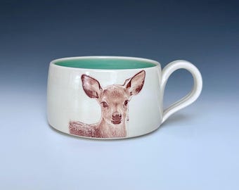 Handmade Porcelain Deer Mug