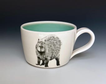 Handmade Ceramic (Porcelain) Capybara Mug