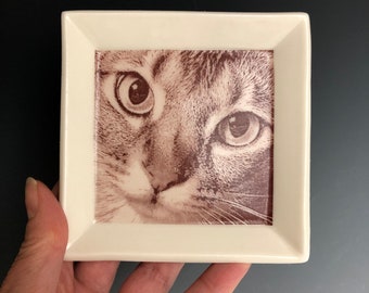 Handmade Mini Porcelain Cat Tray