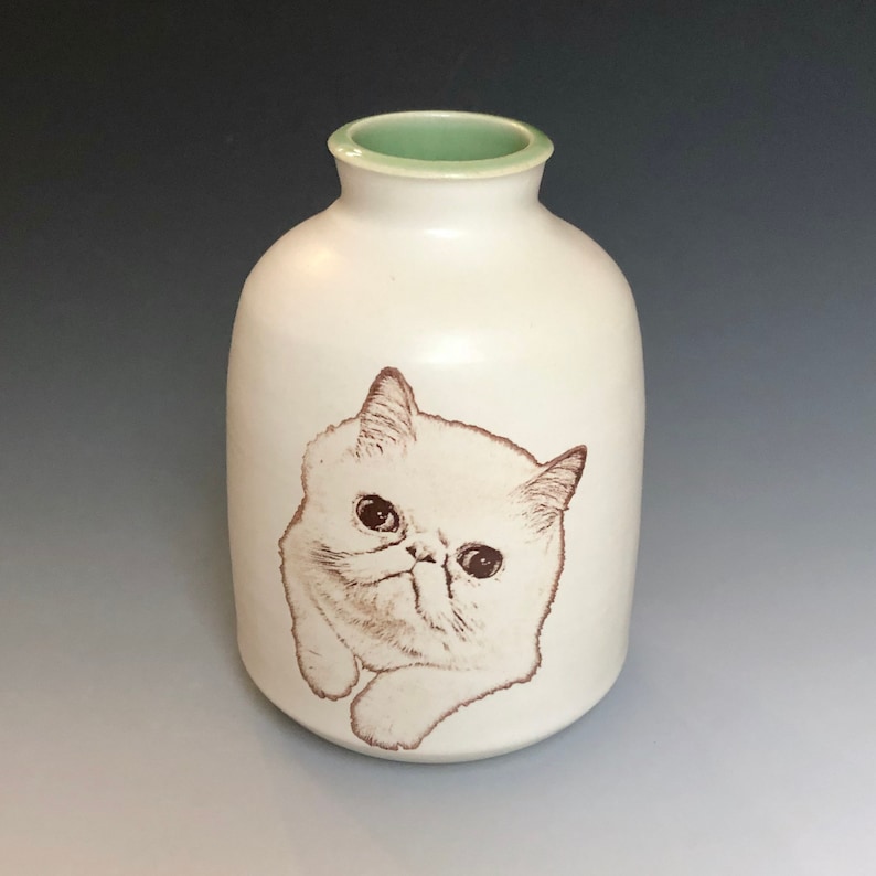 Handmade Ceramic Cat Bud Vase