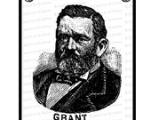 Digital President Ulysses S. Grant Victorian Portrait |  Antique United States Presidential Vector Clipart | Instant Download