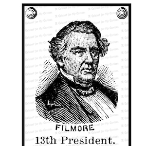 Digital President Millard Fillmore Victorian Portrait |  Antique United States Presidential Vector Clipart | Instant Download