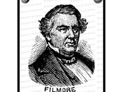 Digital President Millard Fillmore Victorian Portrait |  Antique United States Presidential Vector Clipart | Instant Download