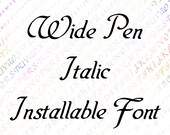 Installable Font Vintage Penwork Wide Pen Italic | Ornamental Uppercase & Lowercase Letters, Numbers, Punctuation Calligraphy OTF TTF