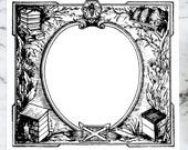 Vintage Bee Keeping Border | 1920s Insect Frame | Hive, Bees, Floral Vector Clip Art Instant Download PNG JPG SVG