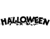 Digital Vintage 1920s Halloween Title Element Vector Clipart | Bats Owl Witch Black Cats Jack-o-Lantern Spooky Header Download SVG PNG JPG