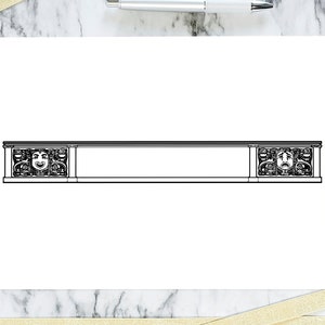 Vintage Tragedie / Komedie Titel Border Element | Rechthoek met happy &sad drama maskers header frame | Vector Clipart Download SVG PNG JPG