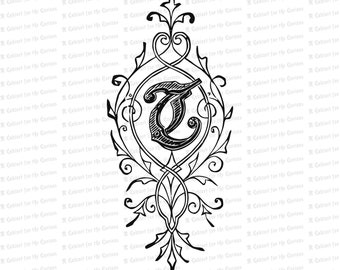 Fancy Capital T Etsy