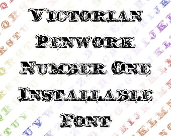 Victorian Ornamental Penwork Installable Font #1 | Vintage Hand-Drawn Fancy Letters, Calligraphy OTF TTF
