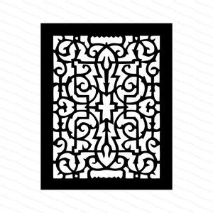 Vintage Victorian Rectangular Ornate Cast Iron 1880s Antique Filigree Pattern Vector Clipart Digital Download SVG PNG JPG image 2