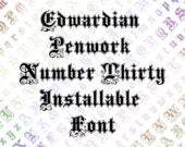 Installable Font Edwardian Ornamental Penwork | Vintage Hand-Drawn Fancy Flourished Uppercase & Lowercase Letters, Calligraphy OTF TTF