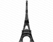 Vintage Victorian Eiffel Tower | 1880s Paris Landmark Vector Clipart Instant Download SVG PNG JPG