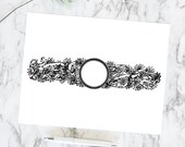 Vintage Floral Border | Antique Victorian Round Frame with Daisies and Ribbon | Daisy Flowers Vector Instant Download SVG PNG JPG