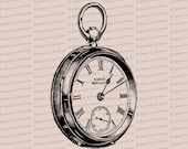 Digital Vintage Victorian Pocketwatch | Antique Watch Vector Clip Art | Instant Download SVG PNG JPG