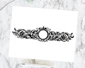 Vintage Floral Border | Antique Victorian Round Frame with Flowers and Leaves | Vector Instant Download SVG PNG JPG