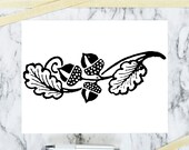 Antique Vintage 1910s Acorns with Oak Leaves Embellishment | Vintage Botanical Acorn Vector Clip Art Instant Download PNG JPG SVG