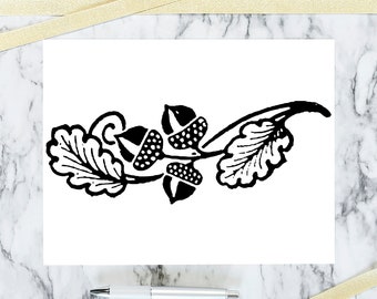Antique Vintage 1910s Acorns with Oak Leaves Embellishment | Vintage Botanical Acorn Vector Clip Art Instant Download PNG JPG SVG