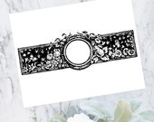 Vintage Butterflies & Garden Floral Border Vector Clipart | Antique Victorian Round Frame | Instant Download SVG PNG JPG