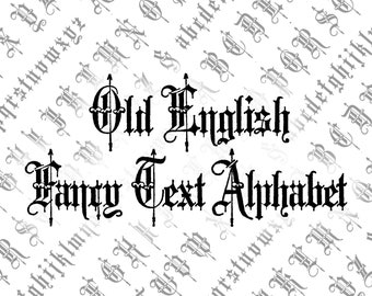 Vector Clipart Victorian Old English Fancy Text Ornamental Alphabet | Vintage Ornamental Uppercase & Lowercase Letters, Calligraphy SVG PNG