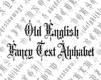 Vector Clipart Victorian Old English Fancy Text Ornamental Alphabet | Vintage Ornamental Uppercase & Lowercase Letters, Calligraphy SVG PNG