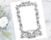 Vintage Floral Clematis Border with Artist Cherubs | Antique Valentine's Arts Frame | Vector  Flowers, Palette, Brush, Pencil  SVG PNG JPG