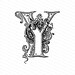 Ornamental Penwork Initial Letter Y Vector Clipart | Vintage Edwardian ...