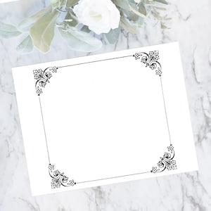 Vintage Victorian Border with Ornate Corners Antique Square Decorative Frame Fancy Vector Clipart SVG PNG JPG image 1