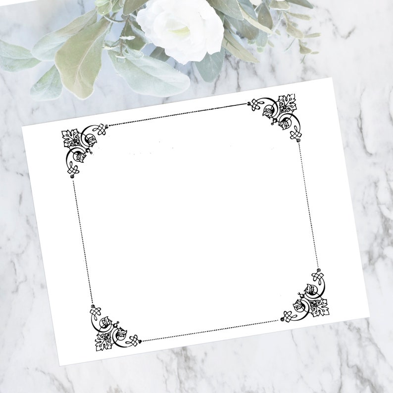 Vintage Victorian Border with Ornate Corners Antique Square Decorative Frame Fancy Vector Clipart SVG PNG JPG image 1