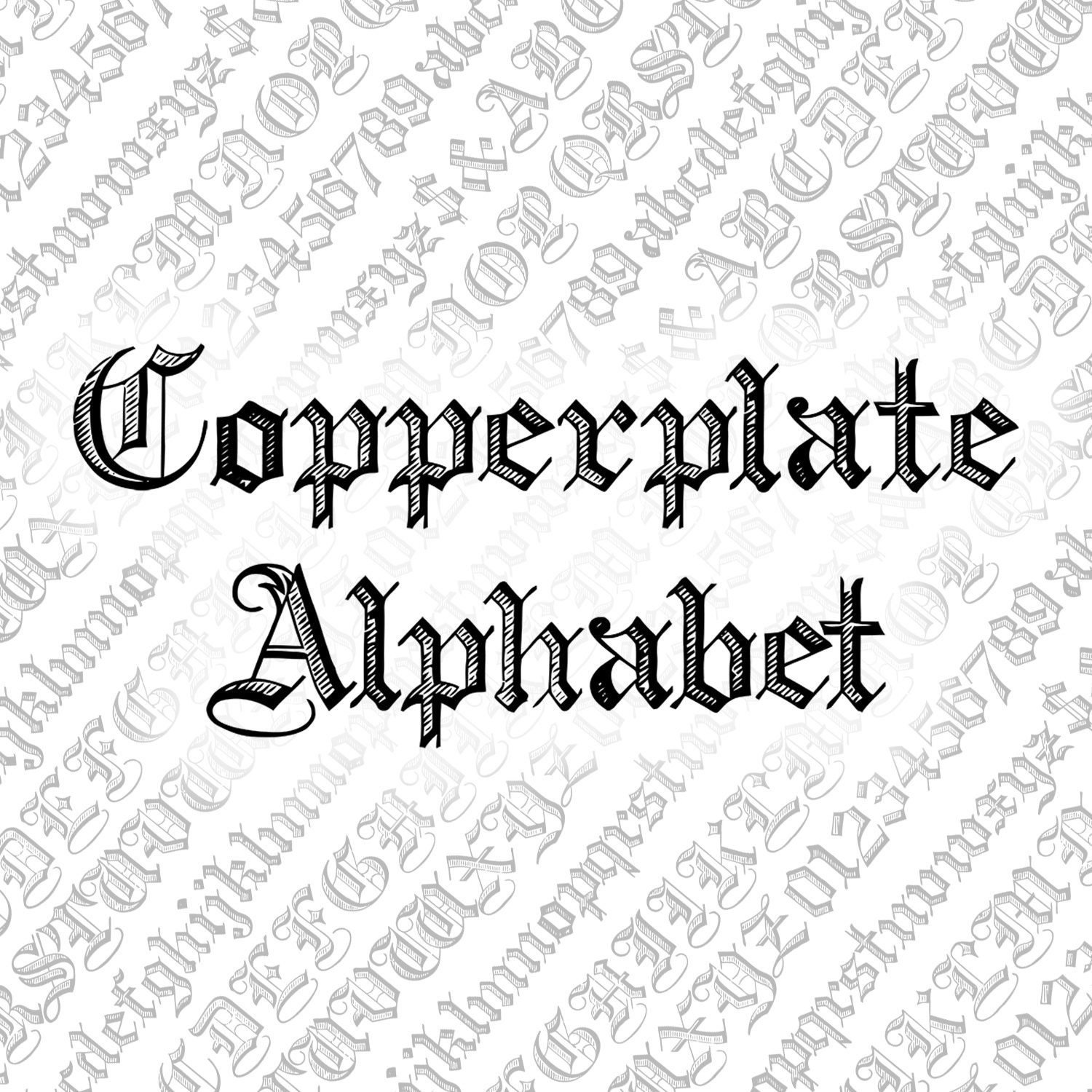 Vector Clipart Victorian Copperplate Ornamental Penwork Alphabet