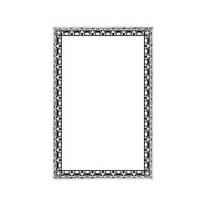 Vintage Art Nouveau Border Element Antique Rectangular Frame Decorative Element Vector Geometric Curves Download SVG PNG JPG image 2