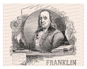 Vintage Benjamin Franklin Victorian Portrait |  Antique Ben Franklin Founding Father Vector Clipart | SVG PNG JPG Instant Download