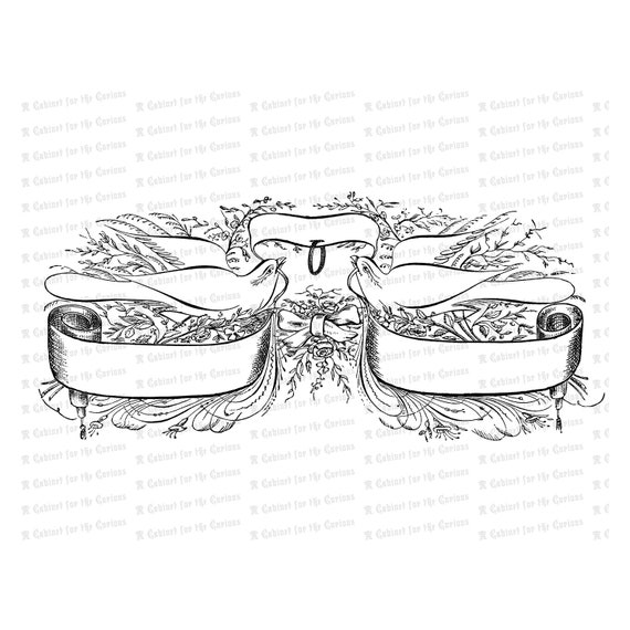 Download Digital Vintage Wedding Blank Banner Vector Clip Art Etsy