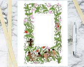 Vintage Floral Sweetpea Color Border with Cupids and Hearts | Printable Valentine's Day Frame | Vector Romantic, Wedding, Floral SVG PNG JPG