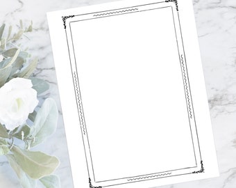 Vintage Victorian Frilly Border | Antique Rectangular Frame | Vector Clipart SVG PNG JPG