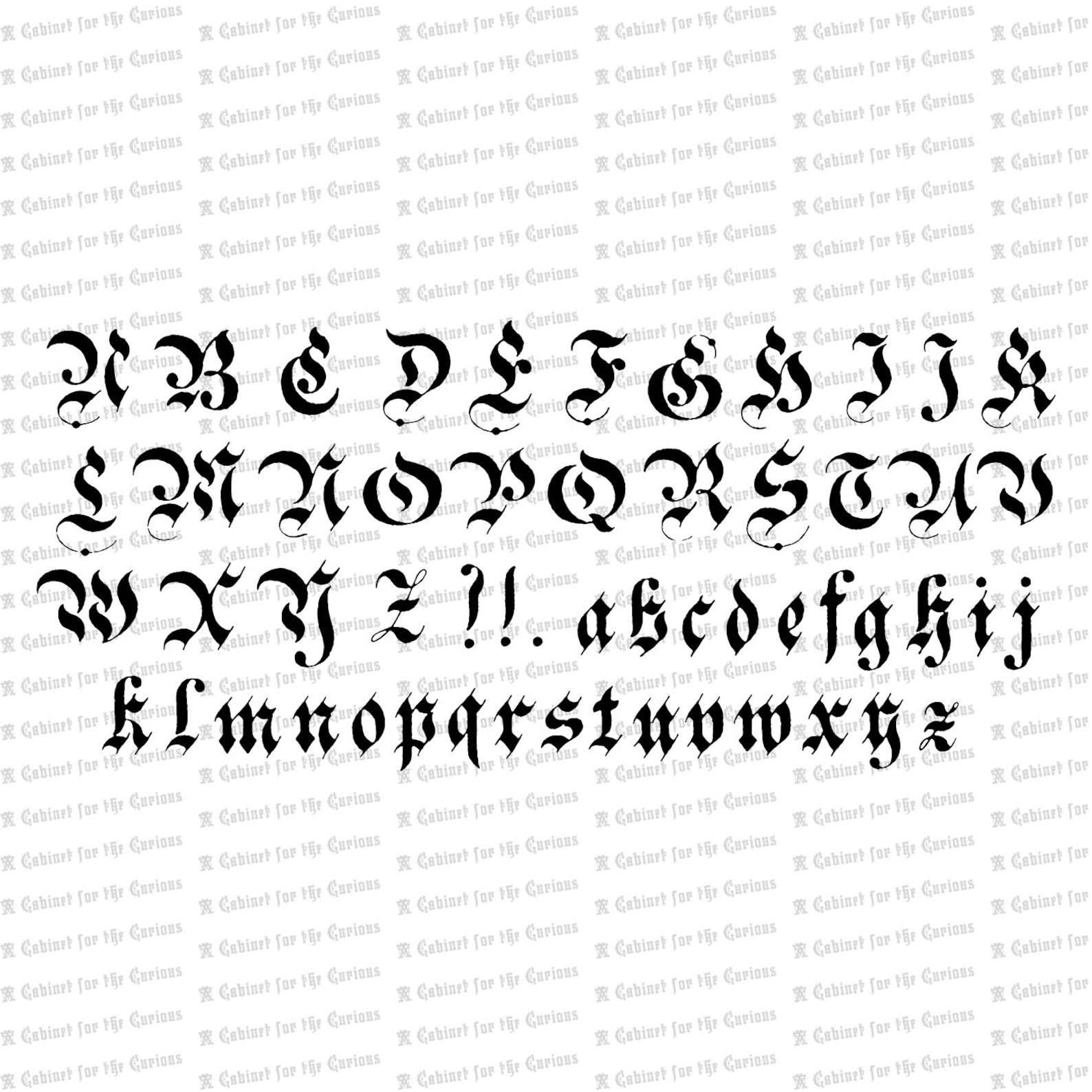 Vector Clipart Victorian German Gothic Fraktur Ornamental Alphabet ...