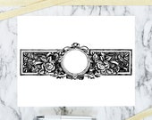 Vintage Roses & Ribbons Floral Border Vector Clipart | Antique Victorian Round Frame | Instant Download SVG PNG JPG