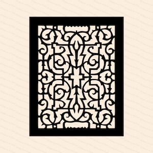 Vintage Victorian Rectangular Ornate Cast Iron 1880s Antique Filigree Pattern Vector Clipart Digital Download SVG PNG JPG image 1