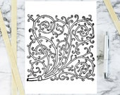 Vintage Victorian Filigree Embellishment | Antique Vector Decorative Square Design Element Vector Clipart | Instant Download SVG PNG JPG