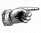 Vintage Victorian Hand with Pointing Finger | 1870s Antique Hand Vector Clipart | Instant Digital Download SVG PNG JPG