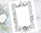 Digital Vintage Victorian Decorative Floral Frame | Vector Clipart Border Element | Instant Download SVG PNG JPG