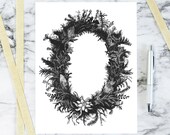 Vintage Moss & Grasses Wreath | Antique Botanical Border Moss, Grass | Victorian Vector Wreath, Wedding SVG PNG JPG