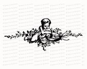 Vintage Cherub with Wedding Rings | Antique Victorian Wedding Clipart | Vector Romantic, Engagement, Flowers SVG PNG JPG