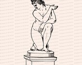 Vintage Edwardian Statue of Venus Vector Clipart | Goddess of Love, Sex, Beauty & Fertility | Instant Download SVG PNG JPG