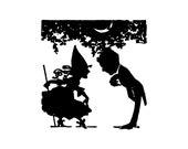 Digital Vintage 1920s Bowing Halloween Silhouette Couple Vector Clipart |Cute Halloween Party Romantic Witch Instant Download SVG PNG JPG