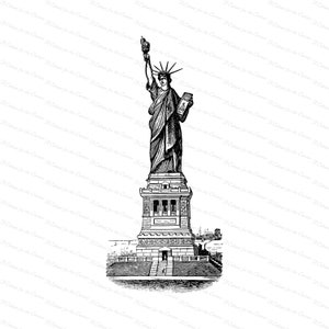 Estátua da Liberdade vitoriana | American Patriotic EUA Lady Liberty | Estados Unidos Vector Clip Art SVG PNG JPG Digital