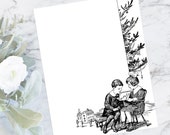 Vintage Edwardian Christmas Border | Holiday Frame | Xmas Children with Toys & Christmas Tree Frame SVG PNG JPG