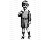 Vintage Little Boy with Toy Ball | Edwardian Child Vector Clipart Instant Download SVG PNG JPG