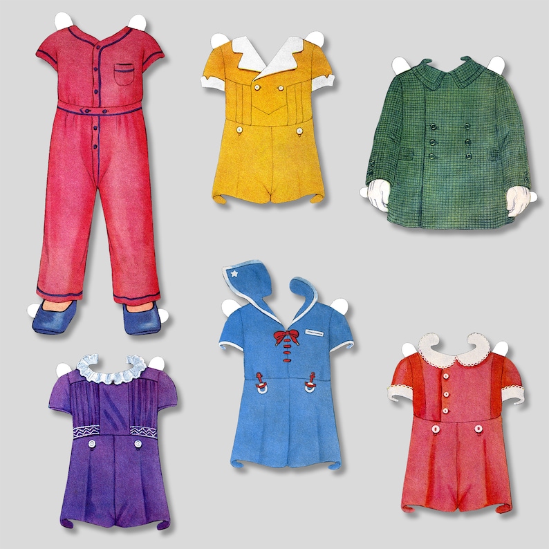Tommy and Patsy Printable Paper Dolls Retro 1930s Style Paper Doll Boy ...