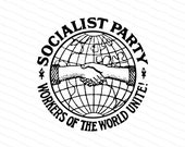 Socialist Party | 1904 Socialism Vector Clipart | Workers of the World Unite Globe Handshake Solidarity | Digital Download SVG PNG JPG