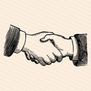 Vintage Victorian Hand Shake 1880s Antique Shaking Hands Vector Clipart Instant Digital Download Handshake SVG PNG JPG image 2